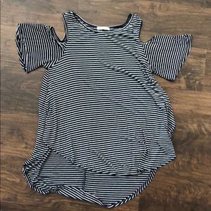 Navy & white stripped top